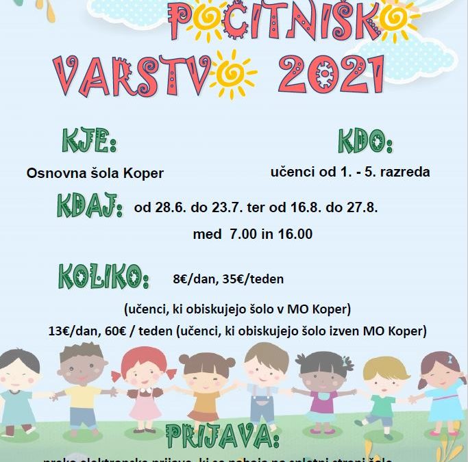 Poletno počitniško varstvo 2021