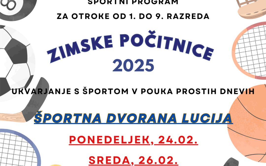 Hura, prosti čas – zimske počitnice