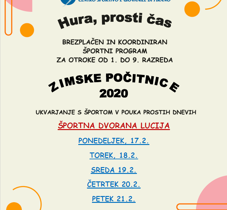 Hura, prosti čas med zimskimi počitnicami